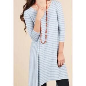 Matilda Jane Her Majesty Blue gray Striped Dress Tunic Size  Medium